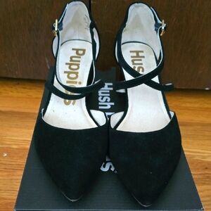 Hush Puppies Sofie Cross Pump Bold Black Suede